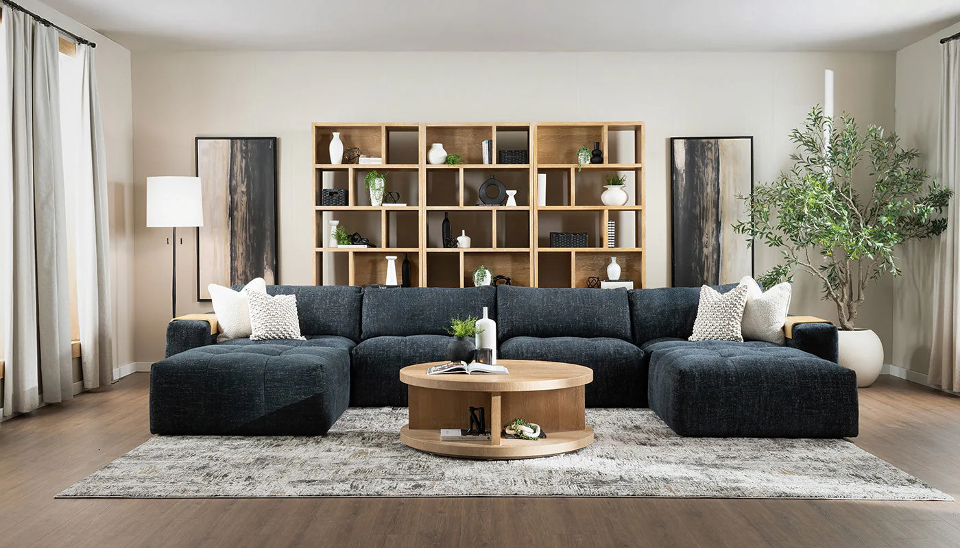 Amallo Fabric Dual Chaise Sectional - Image 2