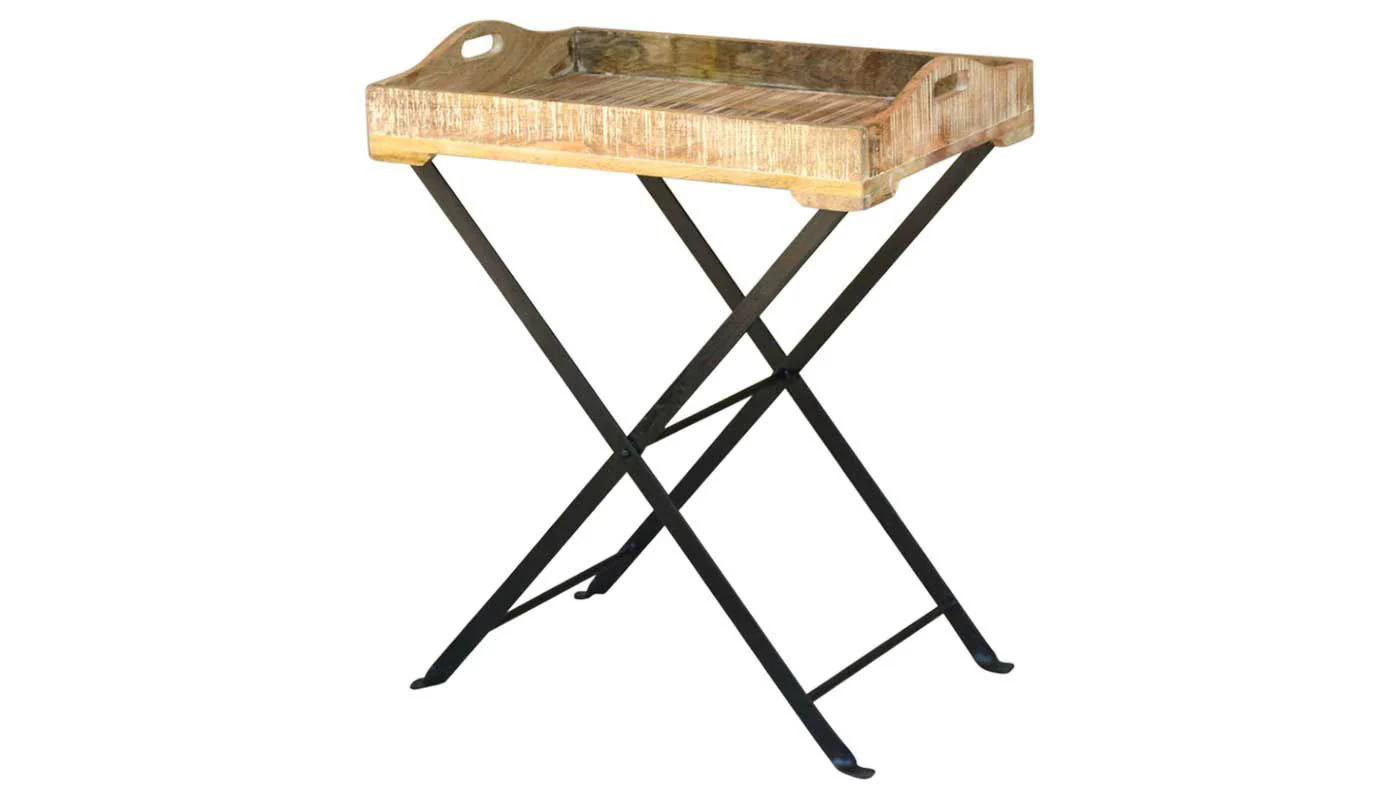 Bernoulli Iron Wooden Tray Table - Image 3