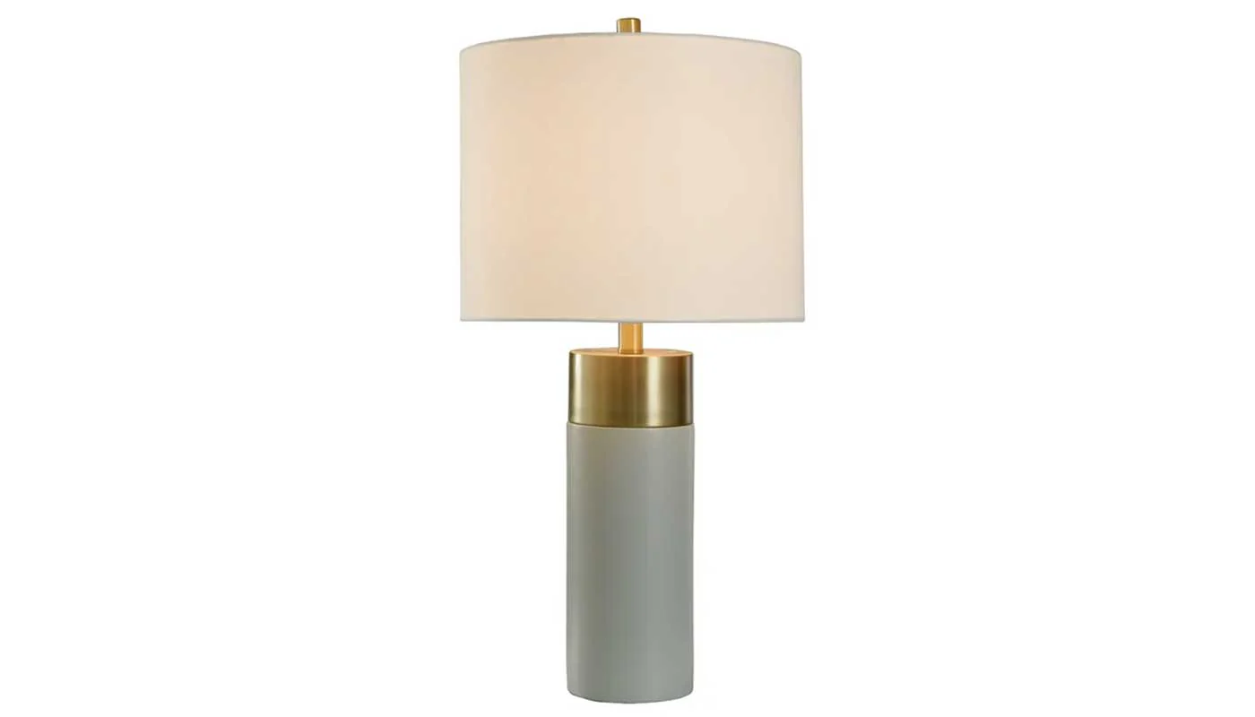 Cement Post Brushed Brass Table Lamp - Image 2
