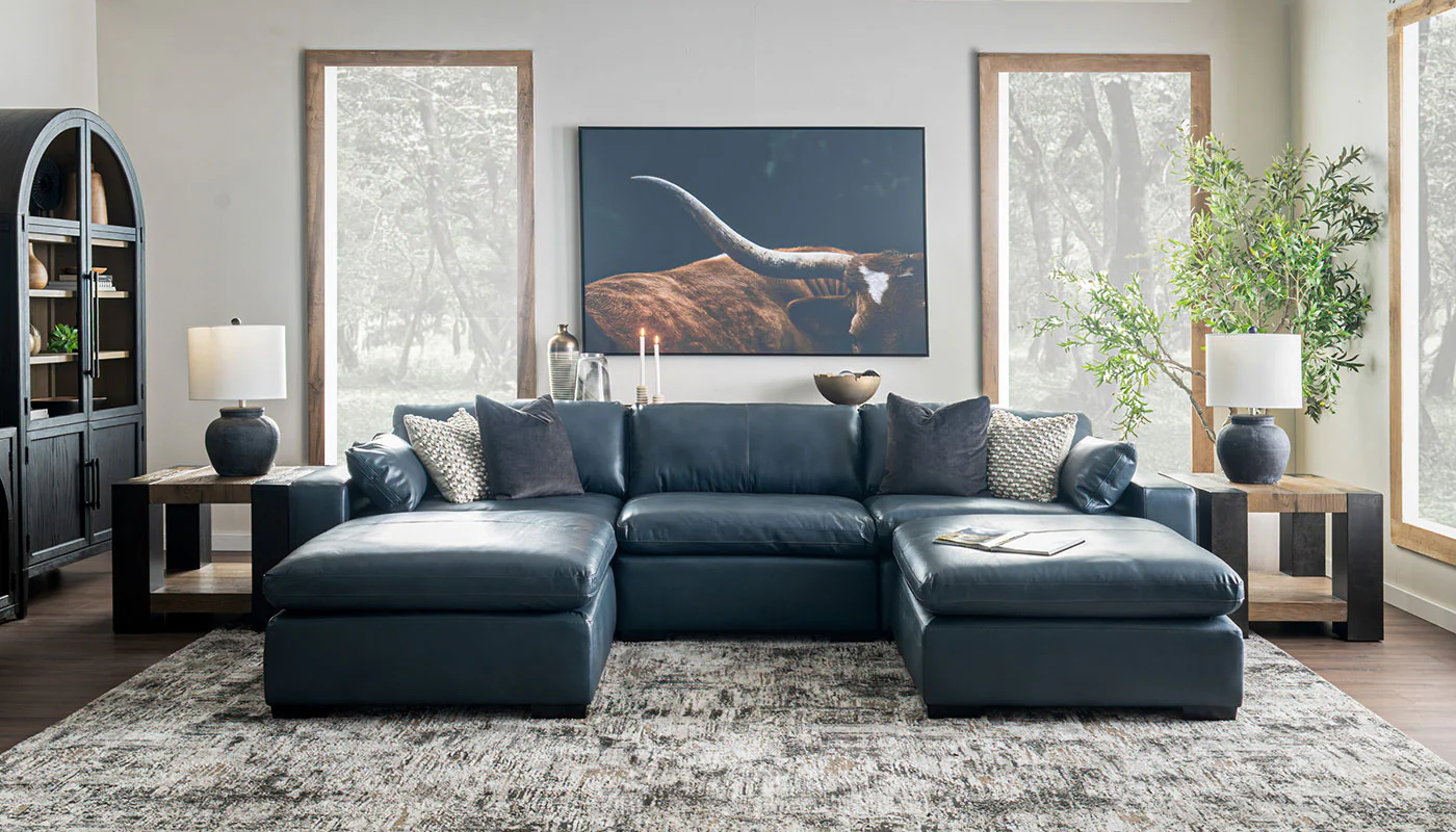 City Limits II Leather Dual Chaise Sectional - Image 3