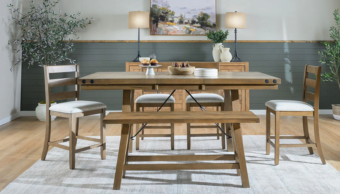 Dahlia II Light Hickory Counter Height Table & Chairs - Image 2