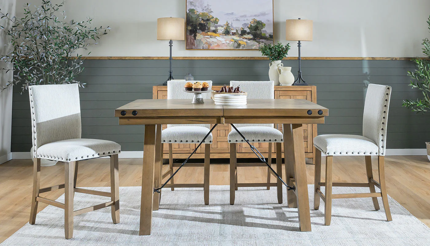 Dahlia II Light Hickory Counter Height Table & Chairs - Image 3