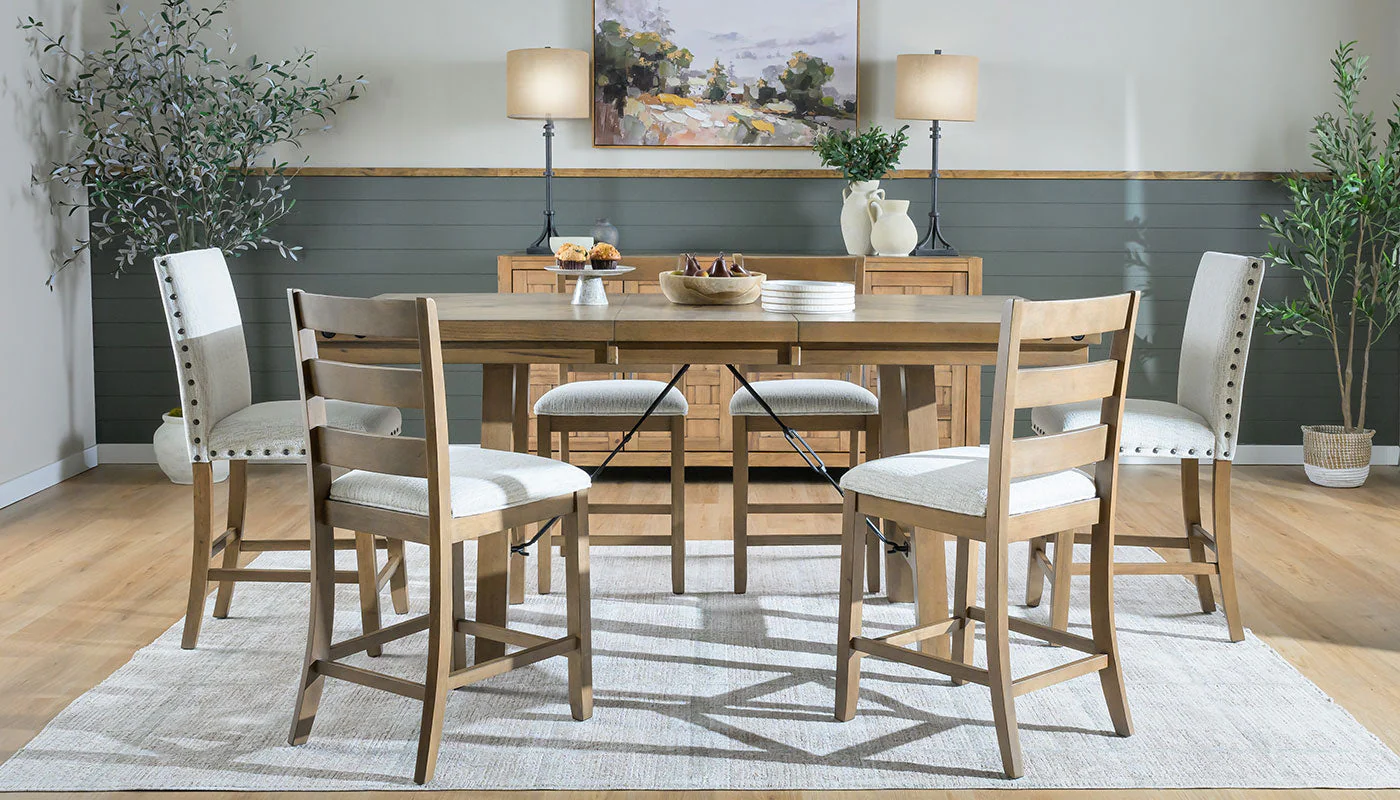 Dahlia II Light Hickory Counter Height Table & Chairs - Image 5