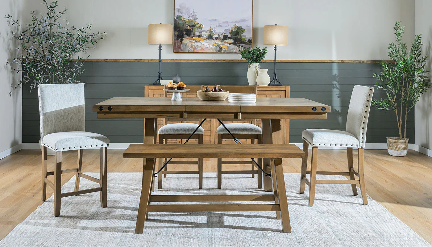 Dahlia II Light Hickory Counter Height Table & Chairs - Image 6
