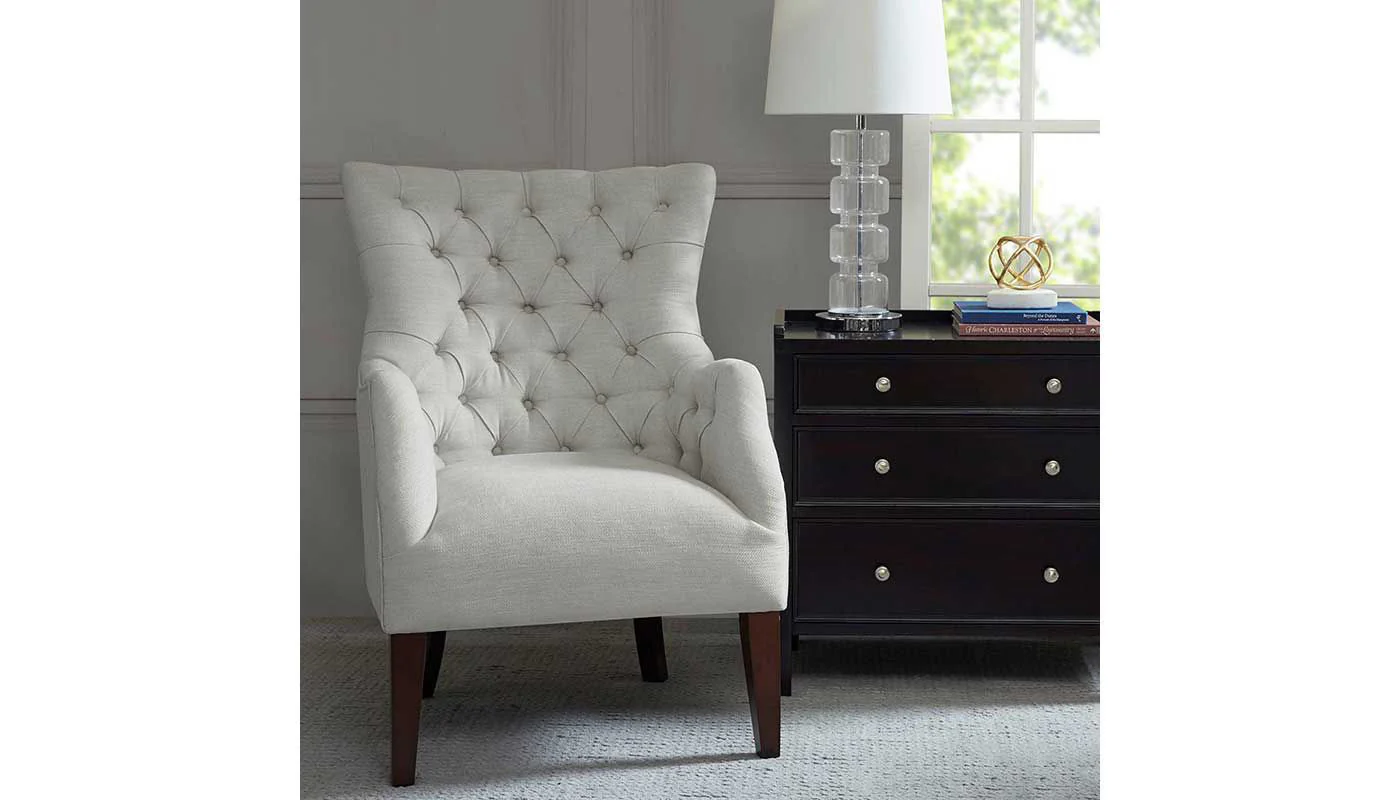 Hannah Button Tufted Wing Chair - Image 3