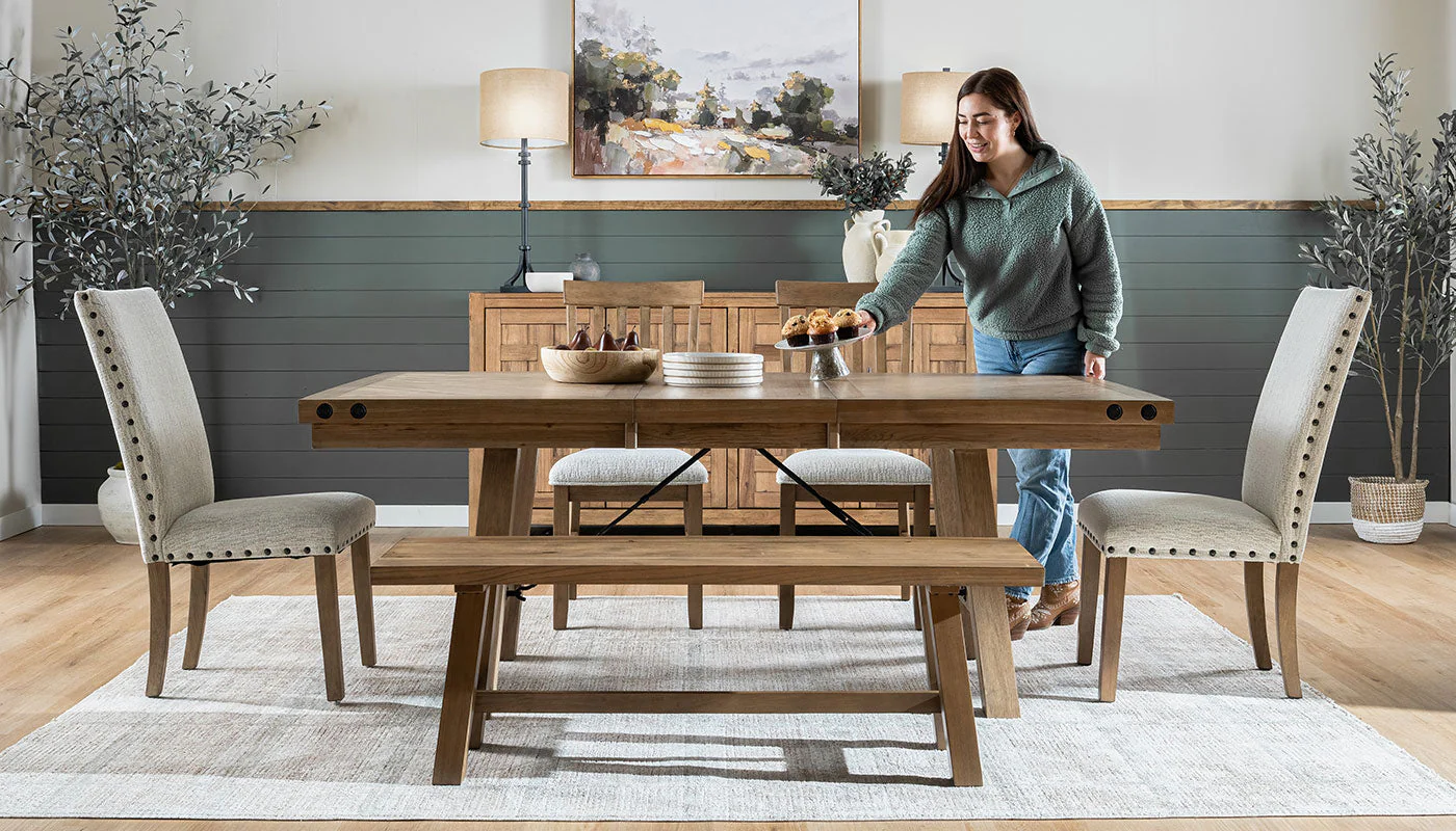 Iris II Light Hickory Dining Height Table & Chairs - Image 4