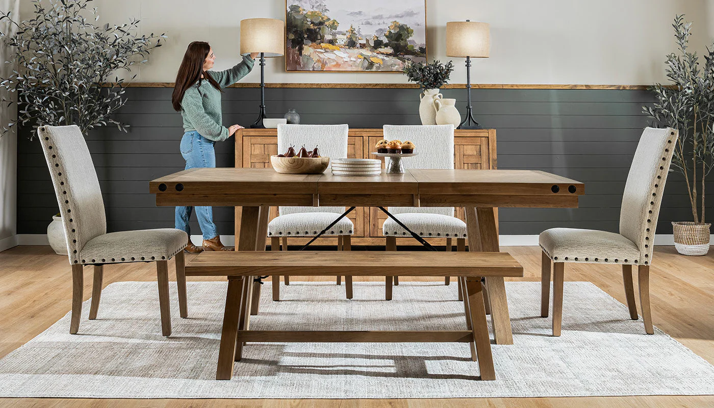 Iris II Light Hickory Dining Height Table & Chairs - Image 5