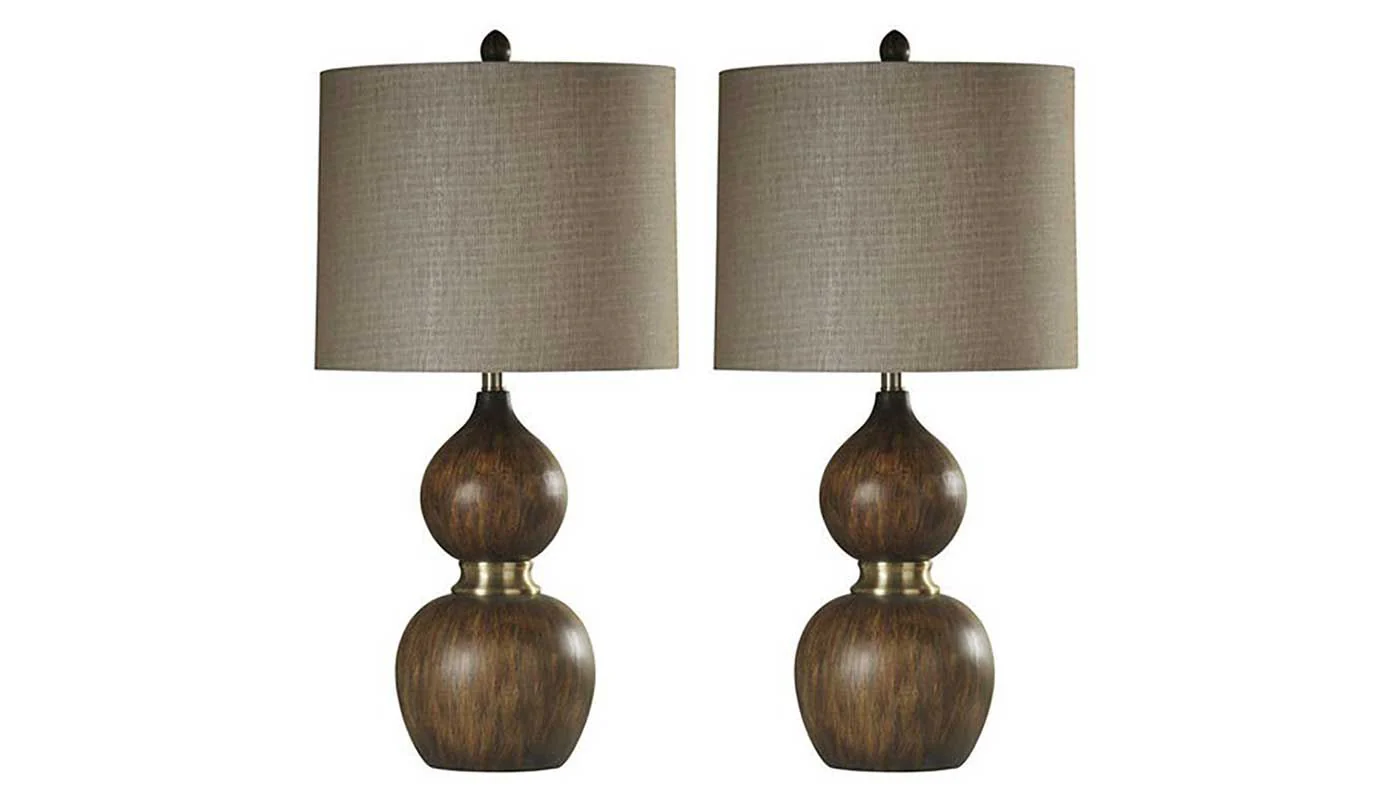 Mizoram Antique Brass Table Lamp - Set of 2
