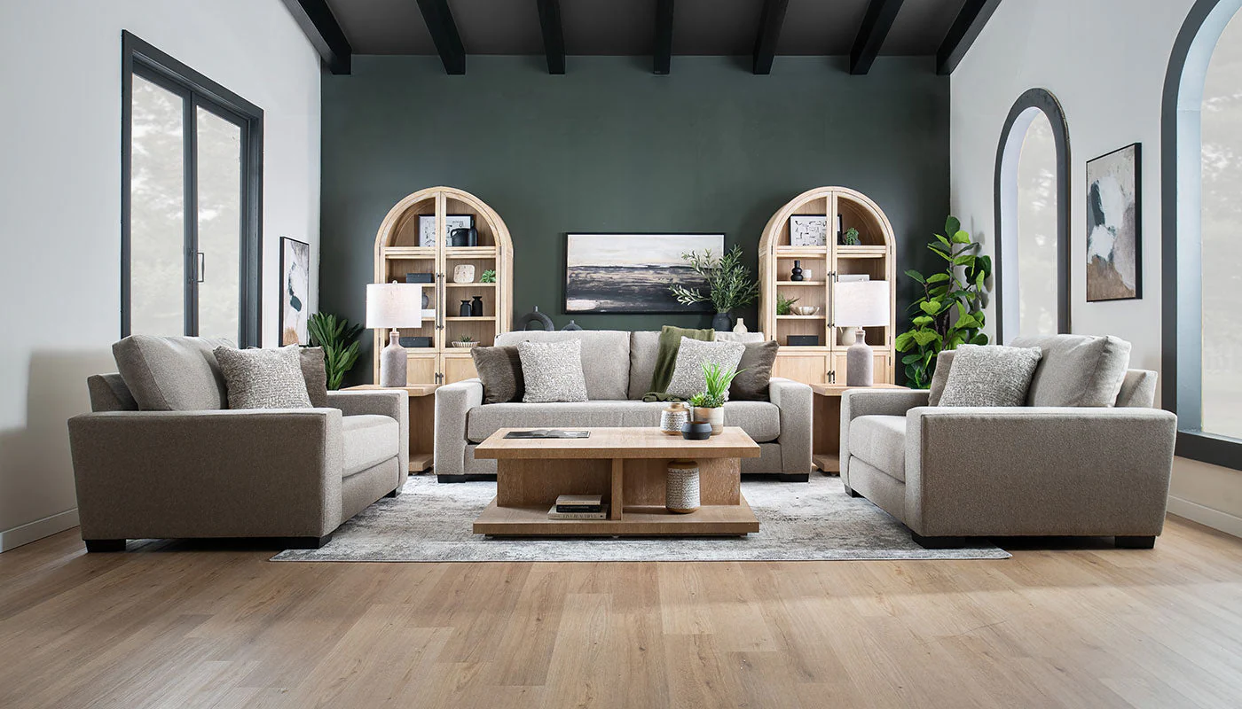Torri Julien Taupe Sofa & Chair